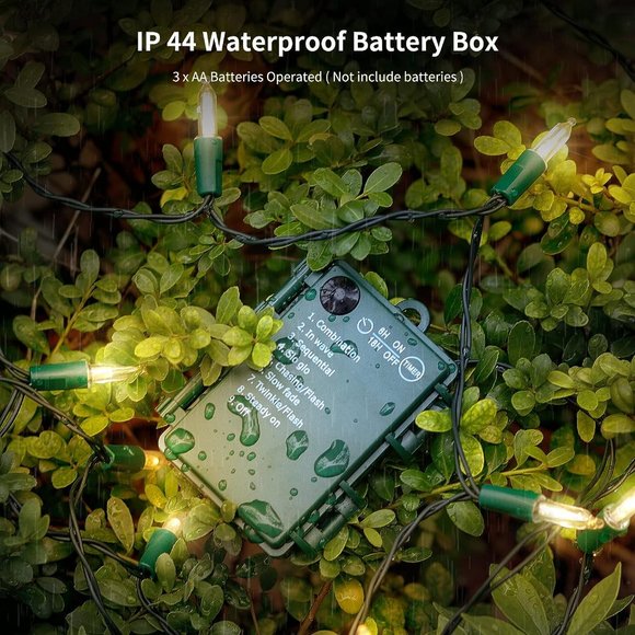 4 Pack 50LED Christmas Tree Light 16FT Battery Operated Waterproof Holiday Decor - Picture 5 of 7